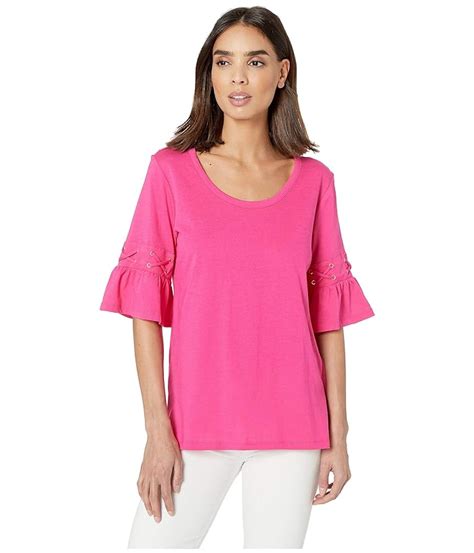 michael kors pink black tee|michael kors tank tops.